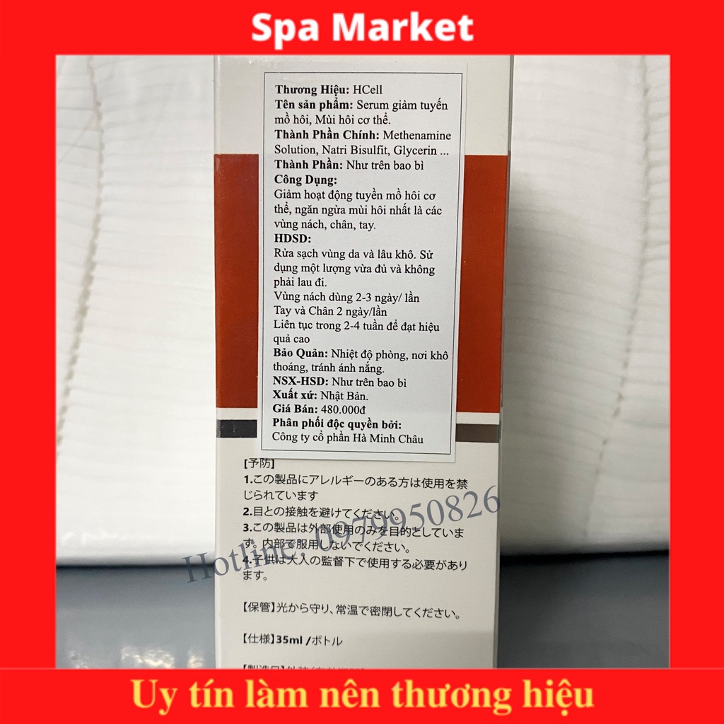 Serum ngăn ngừa hôi nách Hcell Skin Care 10ml [Dứt Điểm 100%] giảm tiết mồ hôi, an toàn