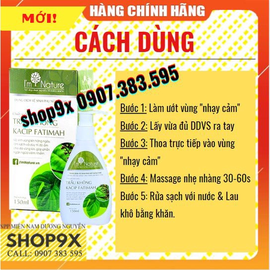 Dung Dịch Vệ Sinh Phụ Nữ Trầu Không I'm Nature 150ml Chính Hãng