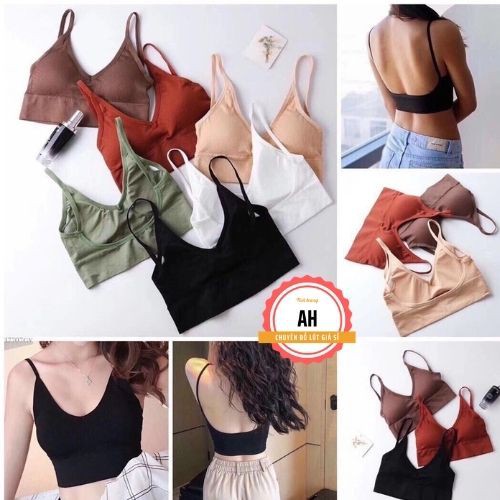 Áo Bra Nữ Thể Thao 2 Dây Tập Gym Yoga, Mặc Trong Croptop, Mặc đi biển, Đệm dày chắc chắn, Áo co giãn tốt AH015