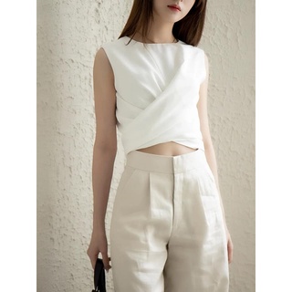 Áo Trắng Cột Nơ Eo Sang Trọng Nữ AT MODA DE LITA