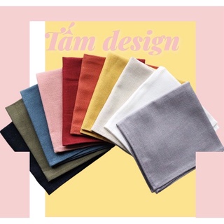 Khăn tay vải linen trơn may sẵn