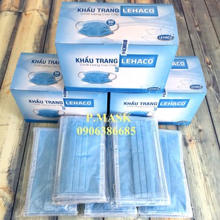 Khẩu trang Y tế Lehaco XANH 5 lớp kháng khuẩn 50 cái/ hộp - Khẩu trang Lehaco 5 lớp XANH có giấy Kháng Khuẩn