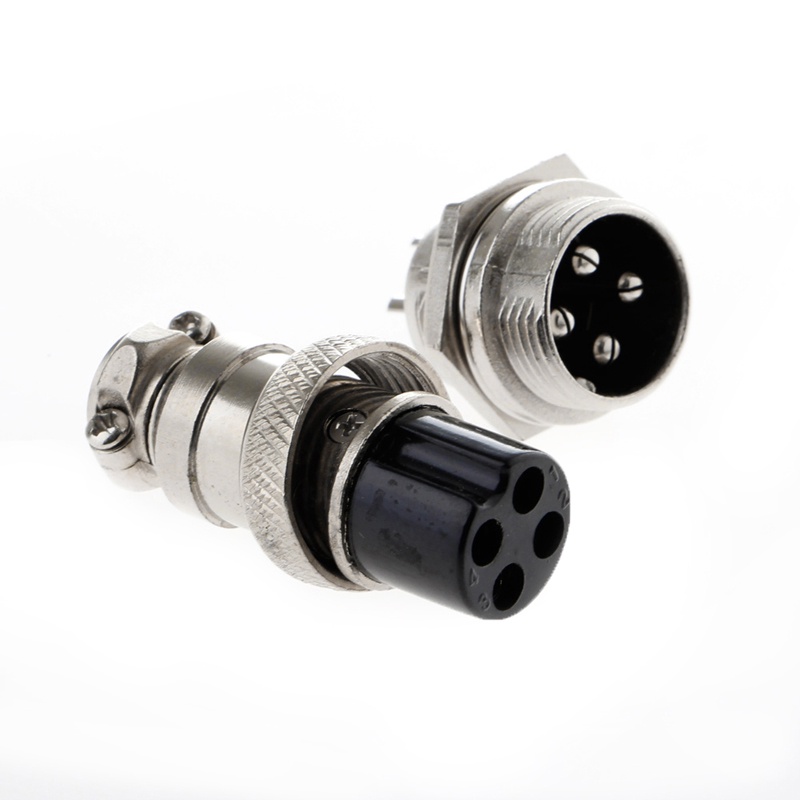 Set 5 Đầu Nối Phích Cắm 4 Chấu 16mm GX16-4 Bằng Kim Loại Mới