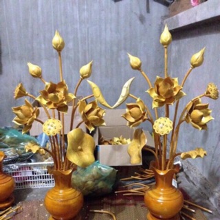 Hoa sen gỗ 1 bình