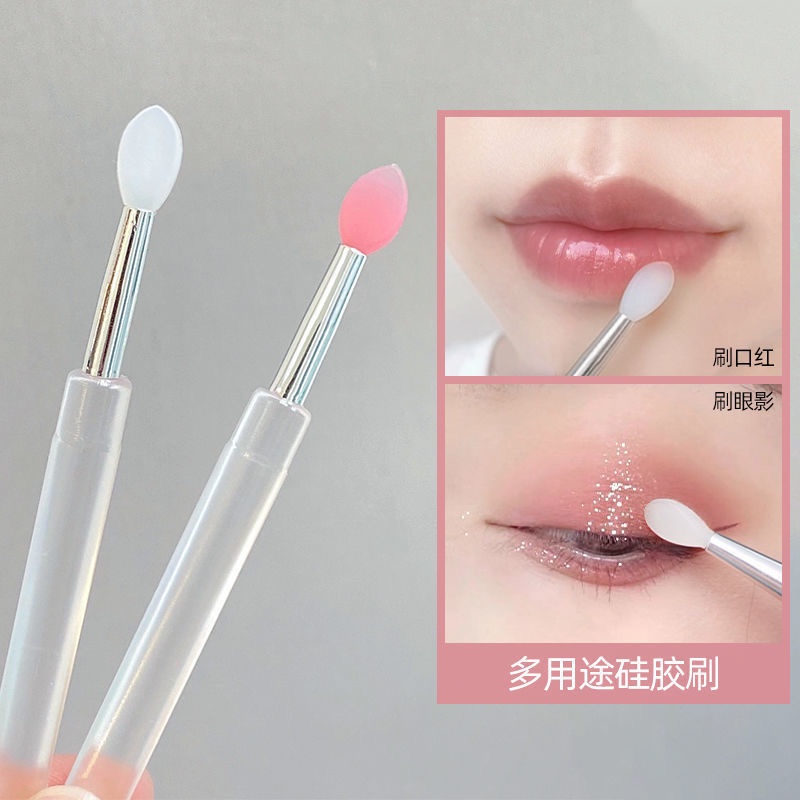 Cọ Trang Điểm Môi Bằng Silicone Kèm Nắp Đậy Tiện Lợi