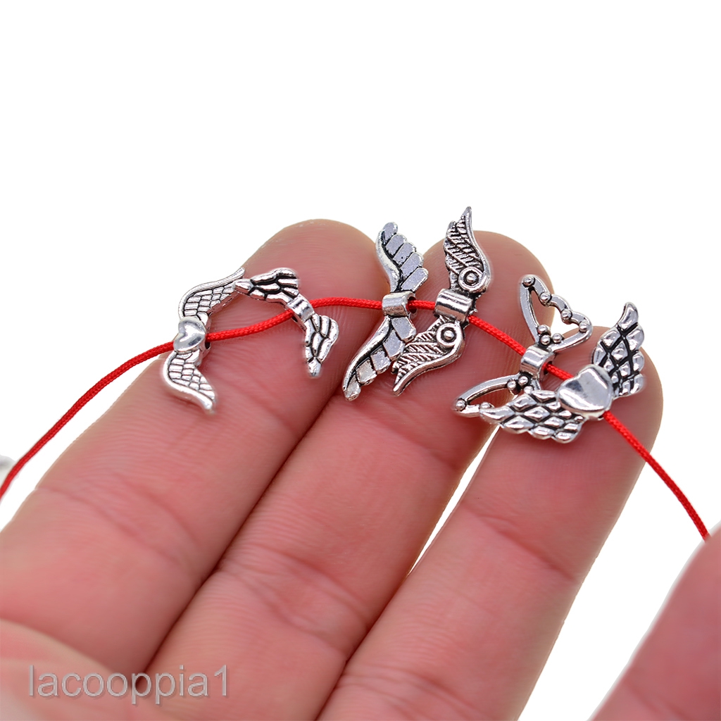 60Pcs Tibetan Silver Butterfly Angel Wing Spacer Charm Beads Jewelry DIY