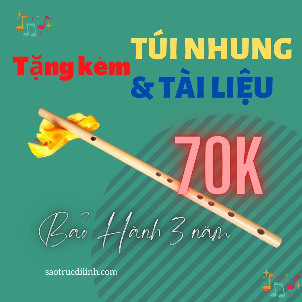 Sáo trúc tone đô 70k tặng tài liệu + túi đựng sáo