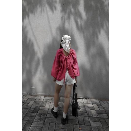 Áo trendy buộc nơ phía sau