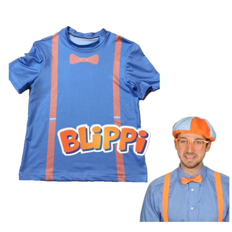 Chirldren tv show blippi Áo Thun Hóa Trang Cho Bé Trai Bé Gái