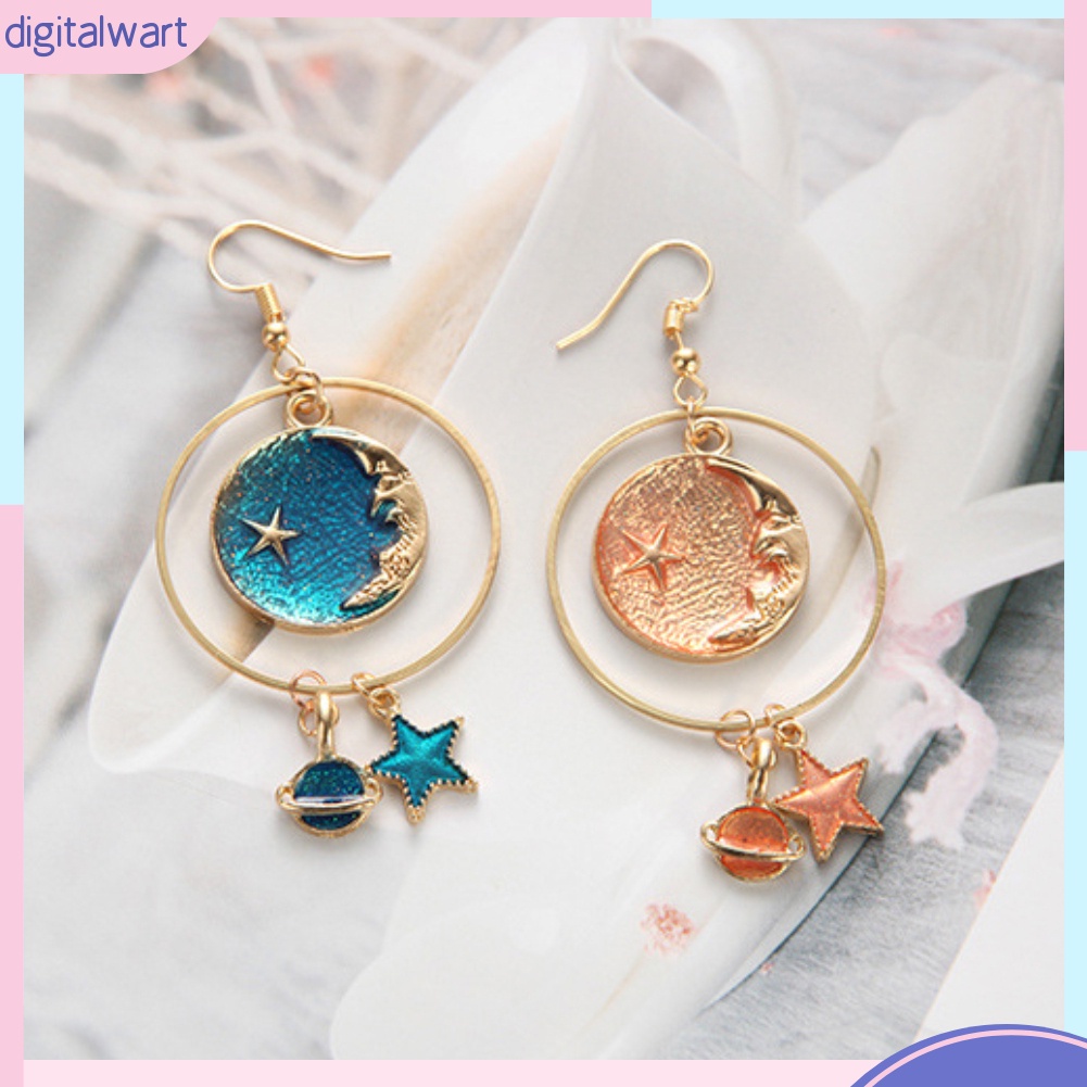 Cặp hoa tai thời trang họa tiết hình trái đất/ngôi sao dành cho nữ