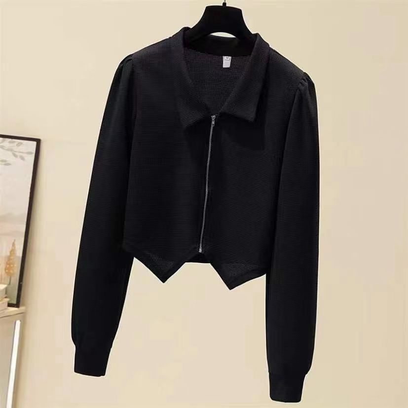 Áo Khoác Cardigan Mỏng Dáng Ngắn Có Khóa Kéo Thời Trang Xuân Thu Cho Nữ