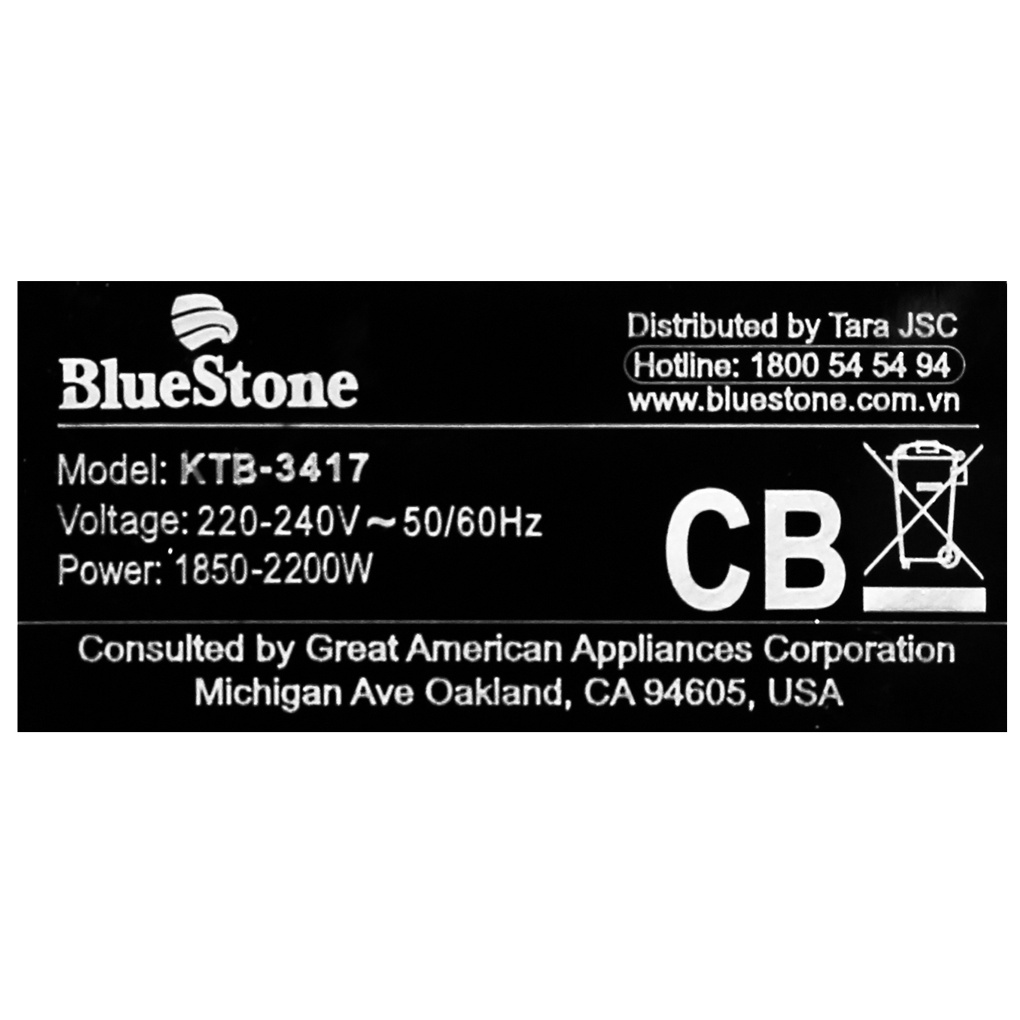 Đế ấm Bình đun siêu tốc Bluestone 1.7 lít KTB-3417