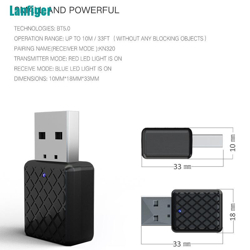 Adapter USB thu / phát âm thanh Bluetooth 5.0 cho loa / PC / TV