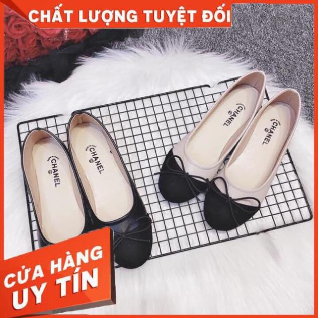 [FreeShip – Thanh lí 1 ngày] Giày Bệt Pha Màu Đính Nơ Nhỏ - Ảnh Thật