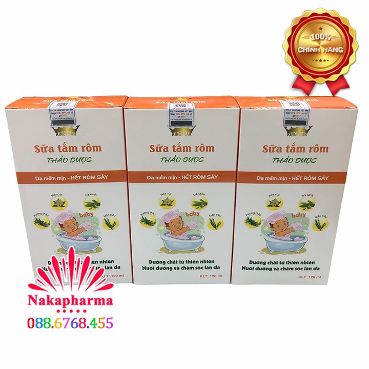 ✅ [10 TẶNG 1] Sữa tắm rôm sảy thảo dược Kingphar – Giúp da bé mềm mịn, hết rôm sảy, mụn nhọt, mẩn ngứa, hăm tã