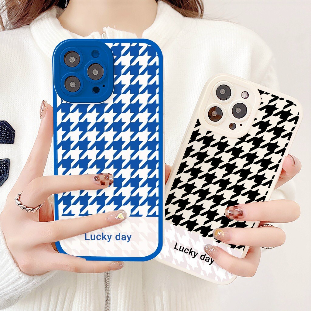 Ốp lưng iphone kẻ luckday 2 màu 7/8/se2020/xr/7plus/8plus/x/xs/xsmax/11/12/13