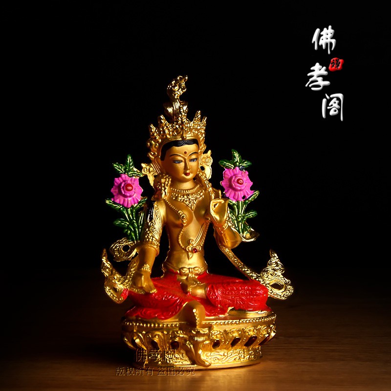 ◄Tượng Phật Mật Tông mạ vàng sơn xanh Tara di động nhỏ trên ô tô đồ trang trí thủ công giáo Tây Tạng miễn phí vận chuyển