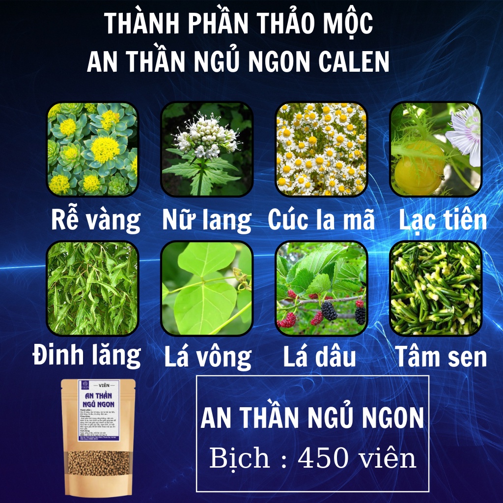 Viên uống ngủ ngon an thần CALEN giúp ngủ ngon, sâu giấc, dành cho người mất ngủ