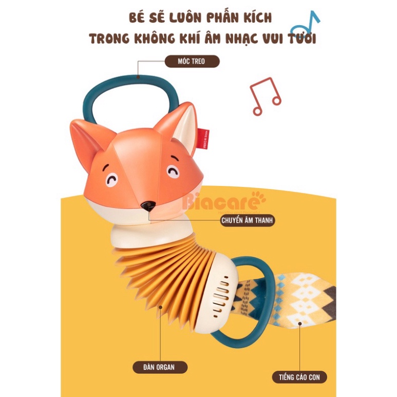Đồ chơi trẻ nhỏ đàn arcordion cáo, đồ chơi treo nôi treo xe vui nhộn cho bé từ 0-12 tháng tuổi