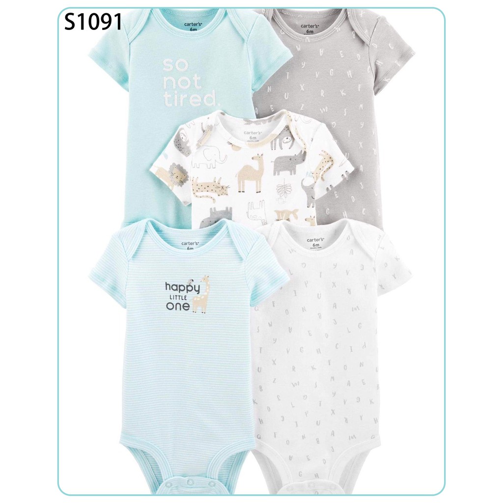 Set 4 Cái Bodysuit Cho Bé Gái - Bé Trai - Sơ Sinh Màu Ngẫu Nhiên Chất Liệu Cotton 100% Từ 0-24 Tháng S1091