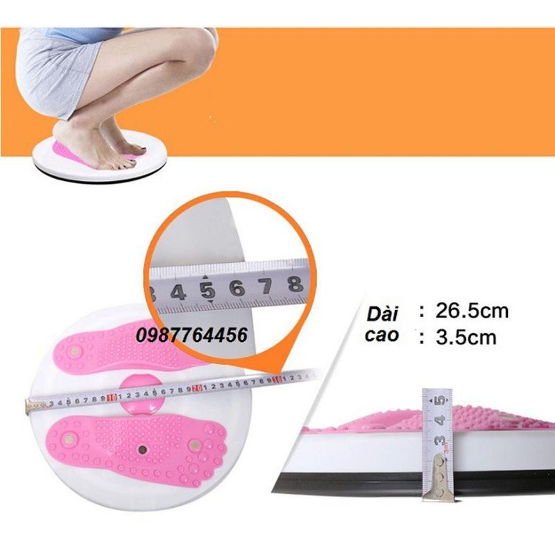 Bàn xoay eo 360 độ cơ học bằng nhựa cứng, Tập thể dục giảm cân tại nhà , Giao màu ngẫu nhiên