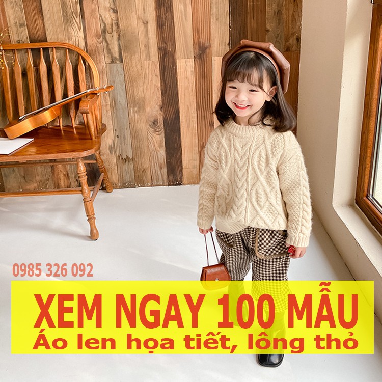【14-16KG】Áo len cho bé gái hàn quốc, si tuyển - SIZE 100