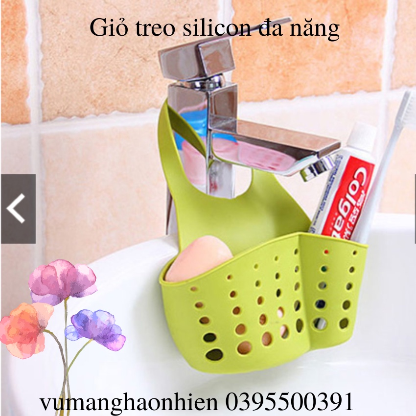 Khay inox gắn vòi đựng đồ rửa chén - Giá treo để giẻ rửa bát đa năng - Kệ inox treo bồn rửa chén không cần khoan đục