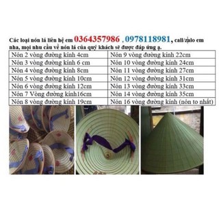 com bo 10 nón lá đường kính 12cm giá sỉ