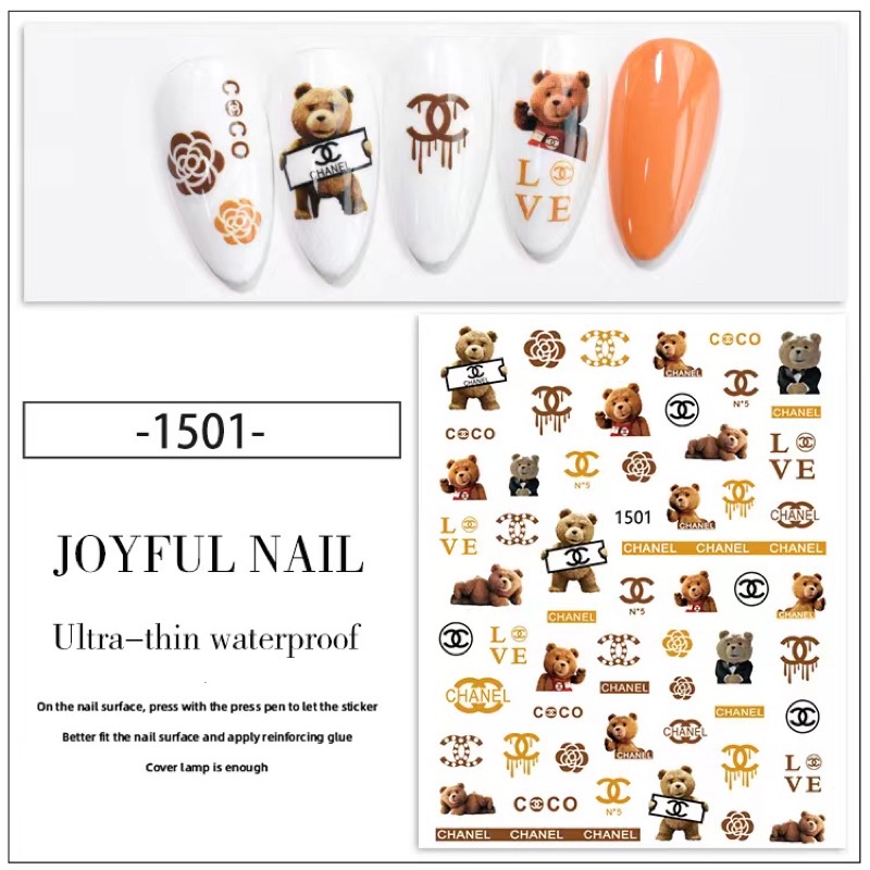 sticker 3d hoạt hinh thương hiệu dán móng tay nail mới