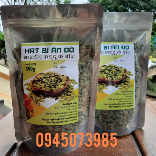 500g Nhân hạt bí ngô xanh Ấn Độ [sấy chín]