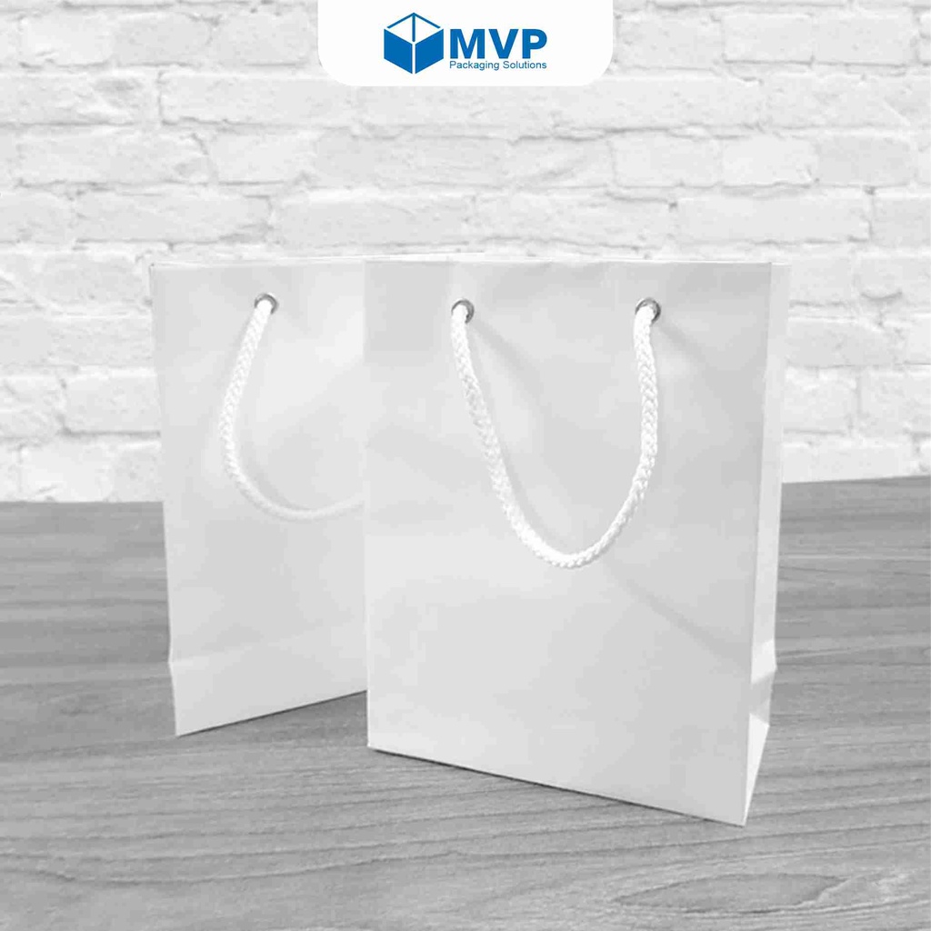 10 Cái - Túi Giấy Kraft Trắng (22x17x7)cm, túi giấy đựng quà