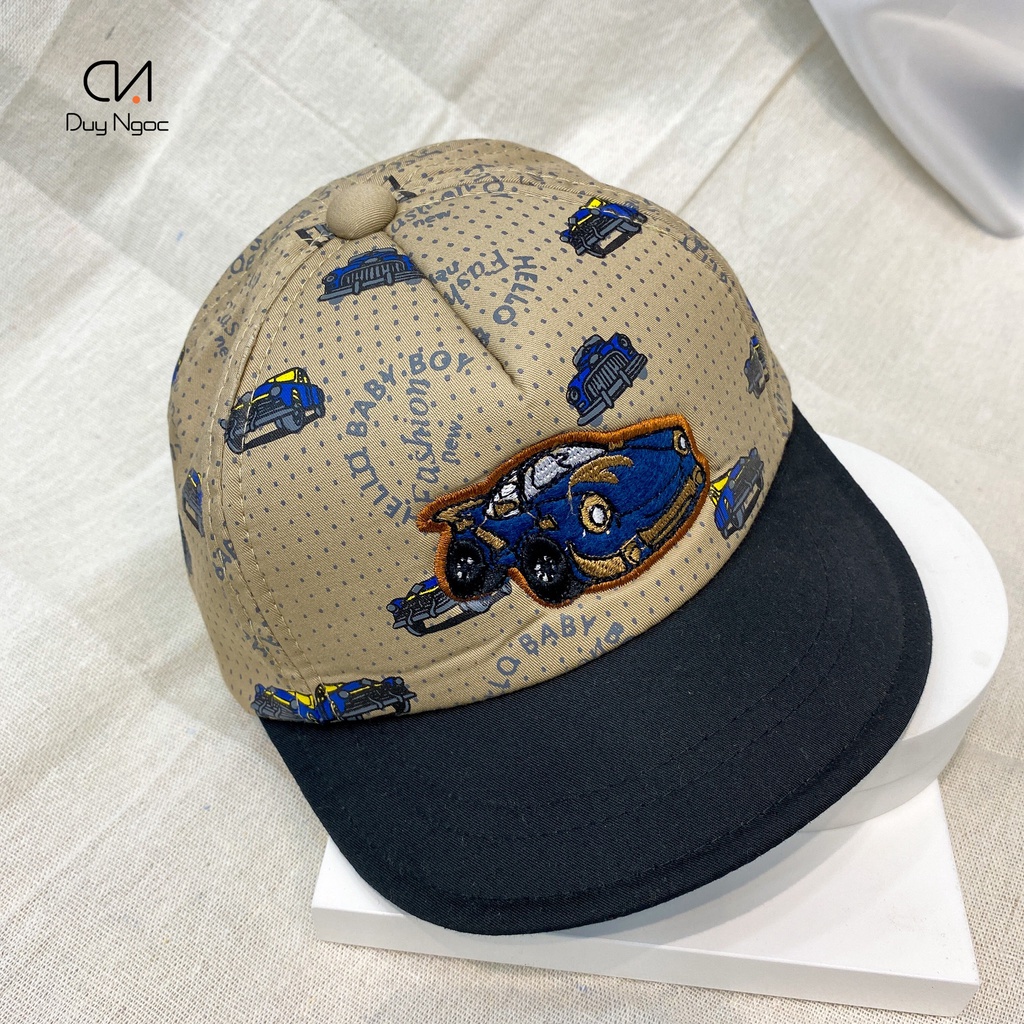 Nón Kết Bé Trai Xe Hello Cao Cấp Duy Ngọc Size 48 Dành Cho Bé Từ 1 Đến 2 Tuổi, nón chuẩn form cho người đội (1344)