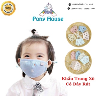 Khẩu Trang Xô Cho Bé - Khẩu Trang vải xô 4 lớp kháng khuẩn chống bụi quai