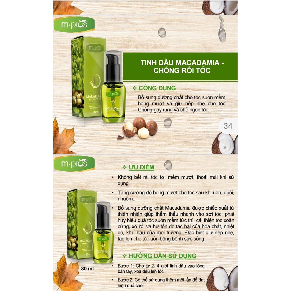 Tinh Dầu Macadamia Chống Rối Tóc M.PROS 30ml