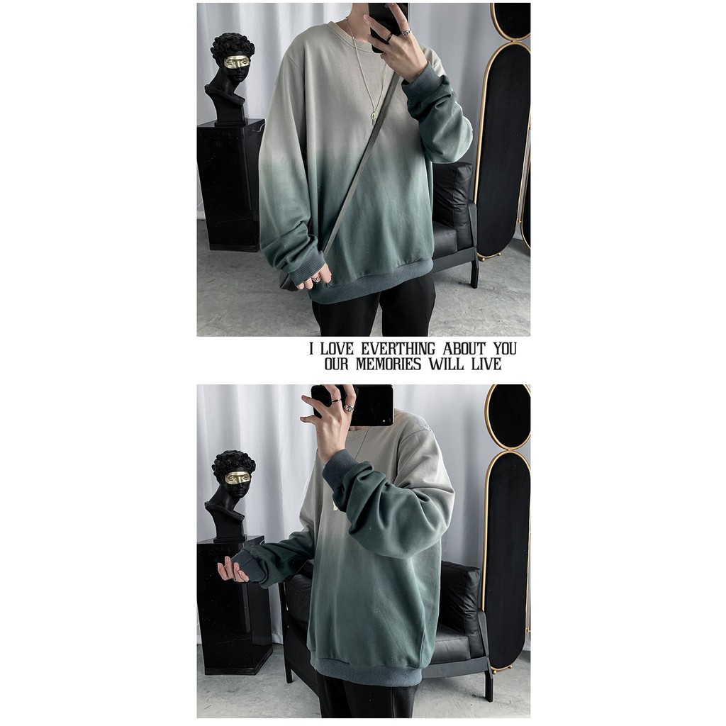 Áo thun tay dài Sweater form rộng UNISEX, áo sweater loang màu | BigBuy360 - bigbuy360.vn