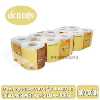 Lốc 10 cuộn giấy vệ sinh Cao cấp Bless You Lamour - giấy 3 lớp