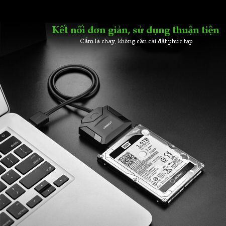 USB 2.0 sang Sata 2.0 tích hợp OTG, 2,5 và 3,5 UGREEN 20216 - Hàng phân phối chính hãng - Bảo hành 18 tháng