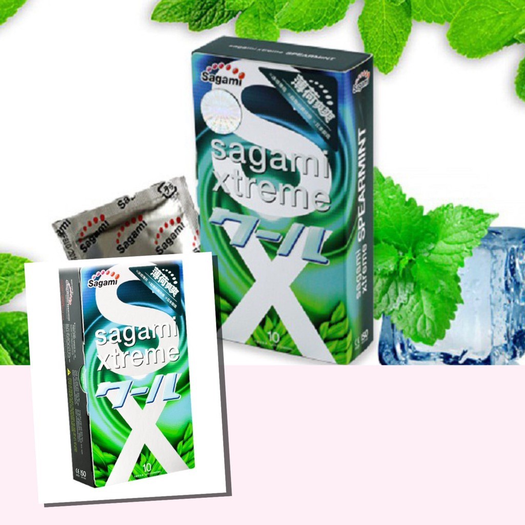 Bao Cao Su Sagami Spearmint Hương Bạc Hà, Nhiều Gel - Kiểu Dáng Cổ Điển