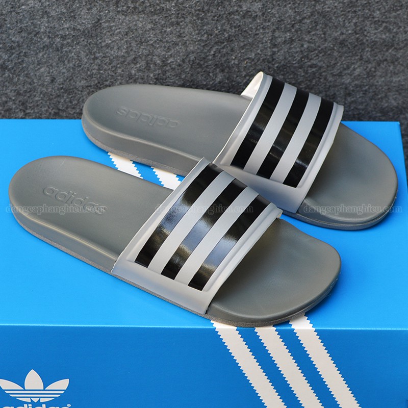 Dép Adidas Cloudfoam Sample 2018 màu xám sọc đen