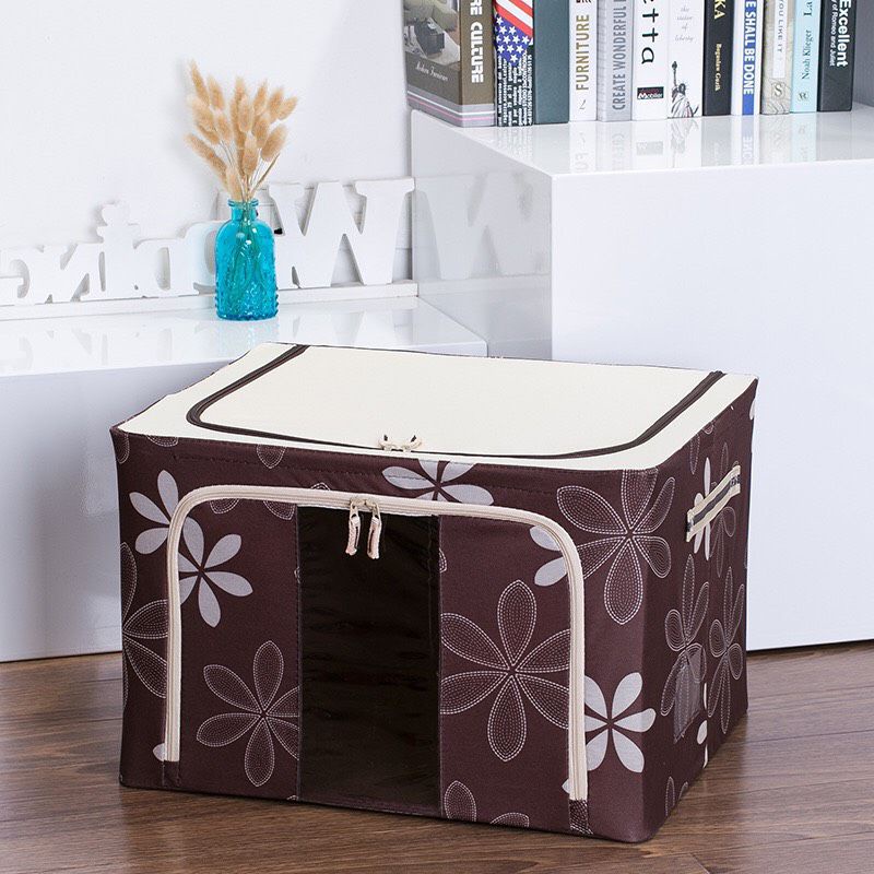 túi đựng đồ chăn khung sắt 66l, Tủ vải đựng quần áo chăn màn khung sắt, Túi đựng chăn màn quàn áo vải