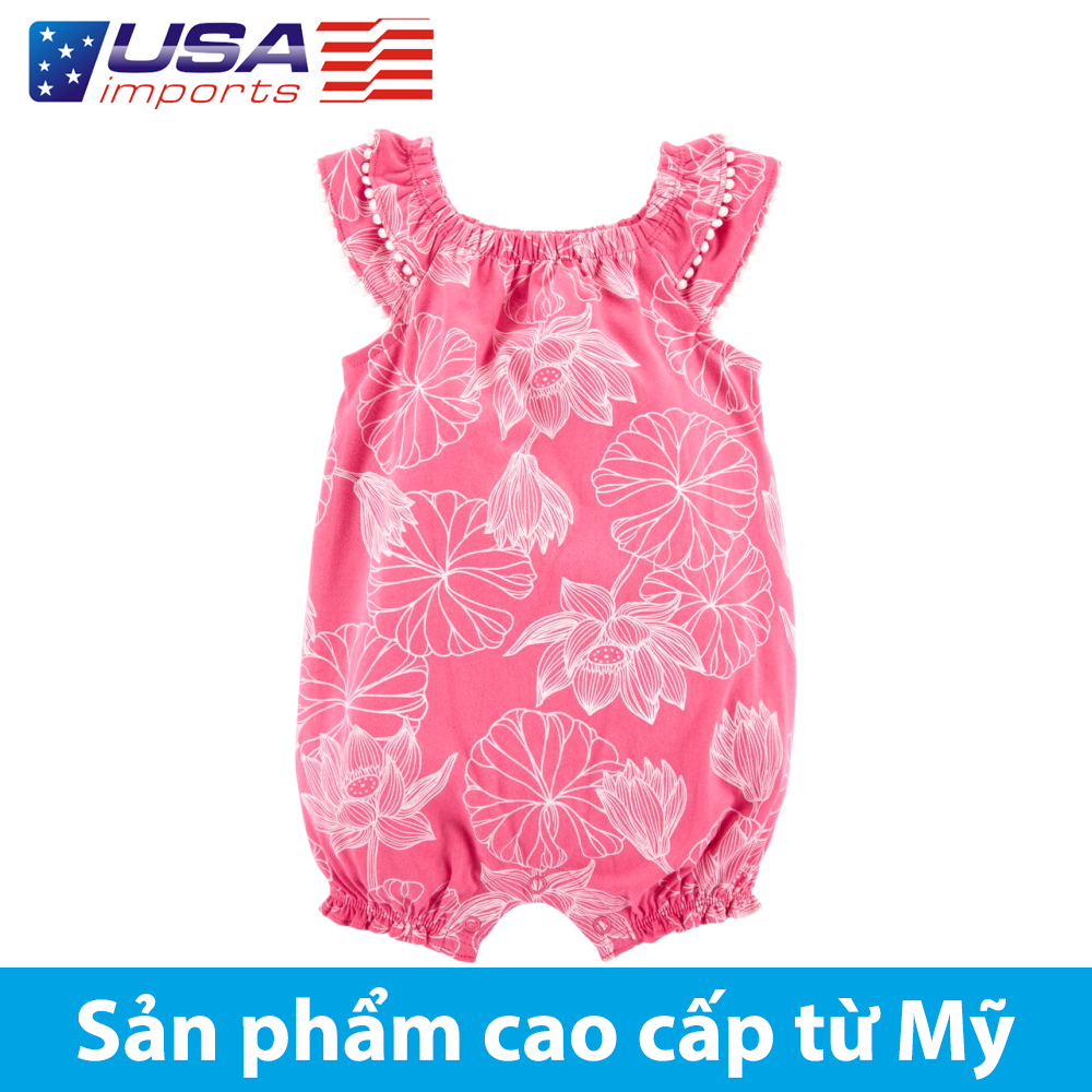 Áo liền thân dạng đùi cotton kiểu sát nách họa tiết hoa Car-tờ Auth Từ Mỹ (1K423710)