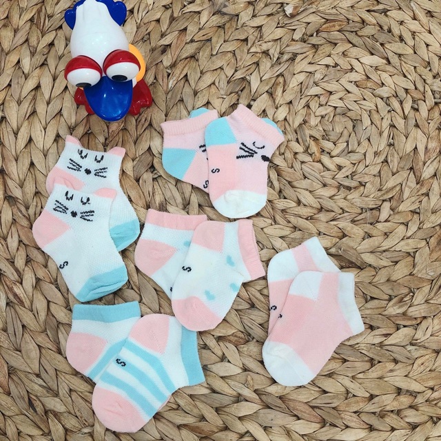 Set 5 Đôi Tất Hình thú Cổ  thấp Cho Bé hãng kidsock [ Cam Kết Đẹp Y Hình]