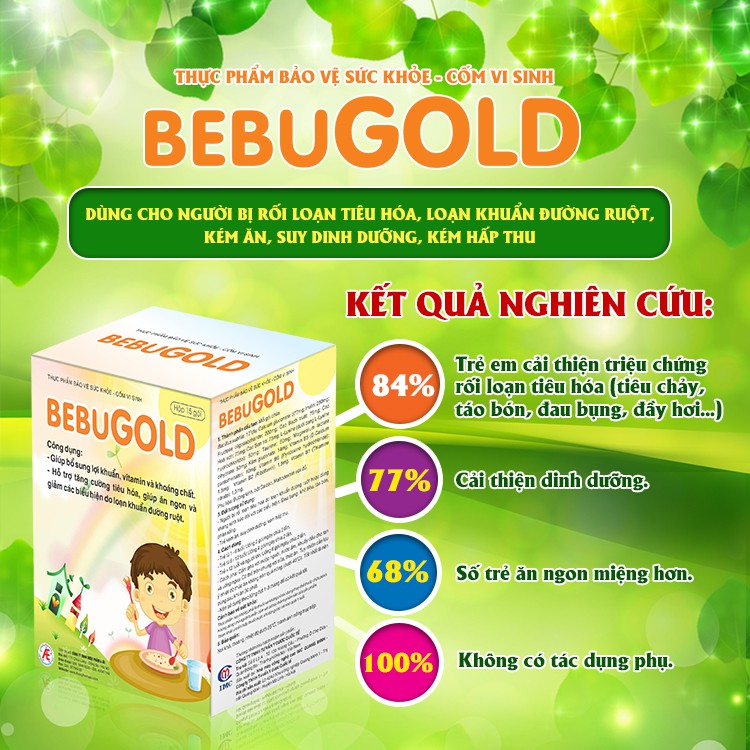 Cốm vi sinh Bebugold - Tăng Cường Tiêu Hóa, Giúp Trẻ Ăn Ngon, Hấp Thu Tốt, Bổ Sung Vitamin (Hộp 15 gói) [Chính Hãng]