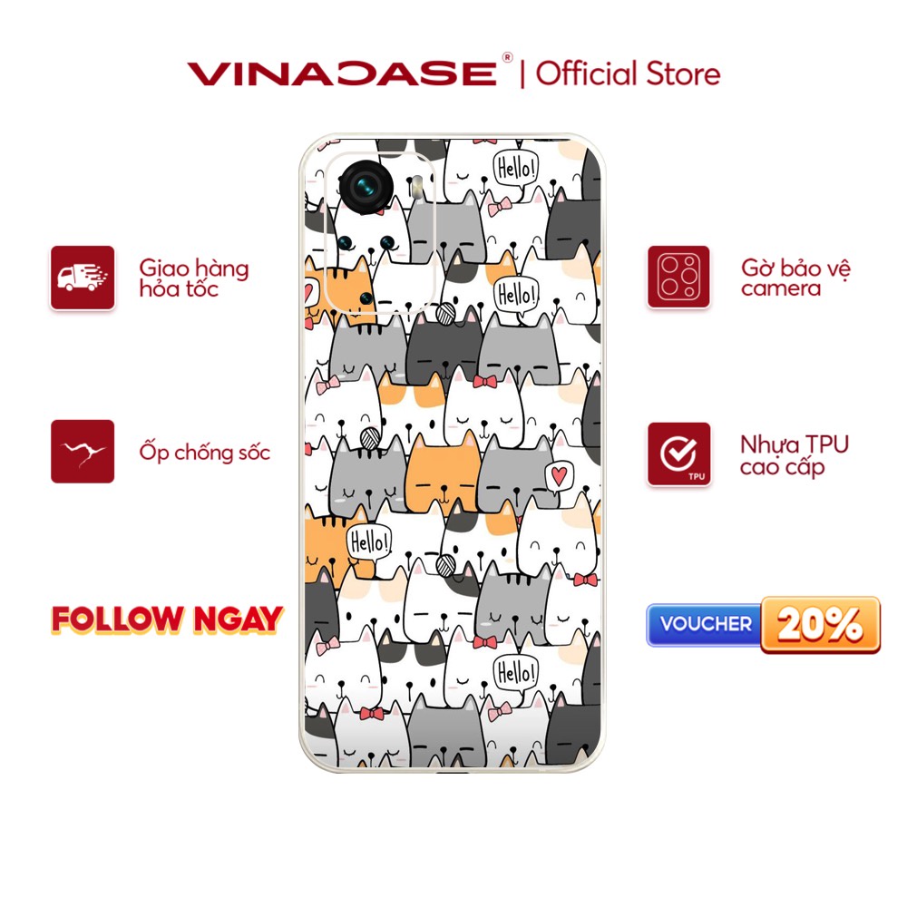 Ốp lưng Vina Case Xiaomi Redmi 10/Redmi 9T/Poco X3/....dẻo cạnh vuông bảo vệ camera hình Cats