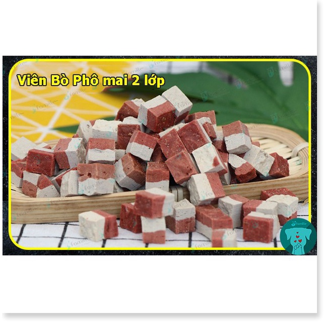 [100% THỊT TƯƠI]Viên Bò - Gà - Vịt Mix Phô Mai 6 Vị, Snack Dinh Dưỡng Cho Chó, Bánh Thưởng Huấn Luyện. 100gr -JF89