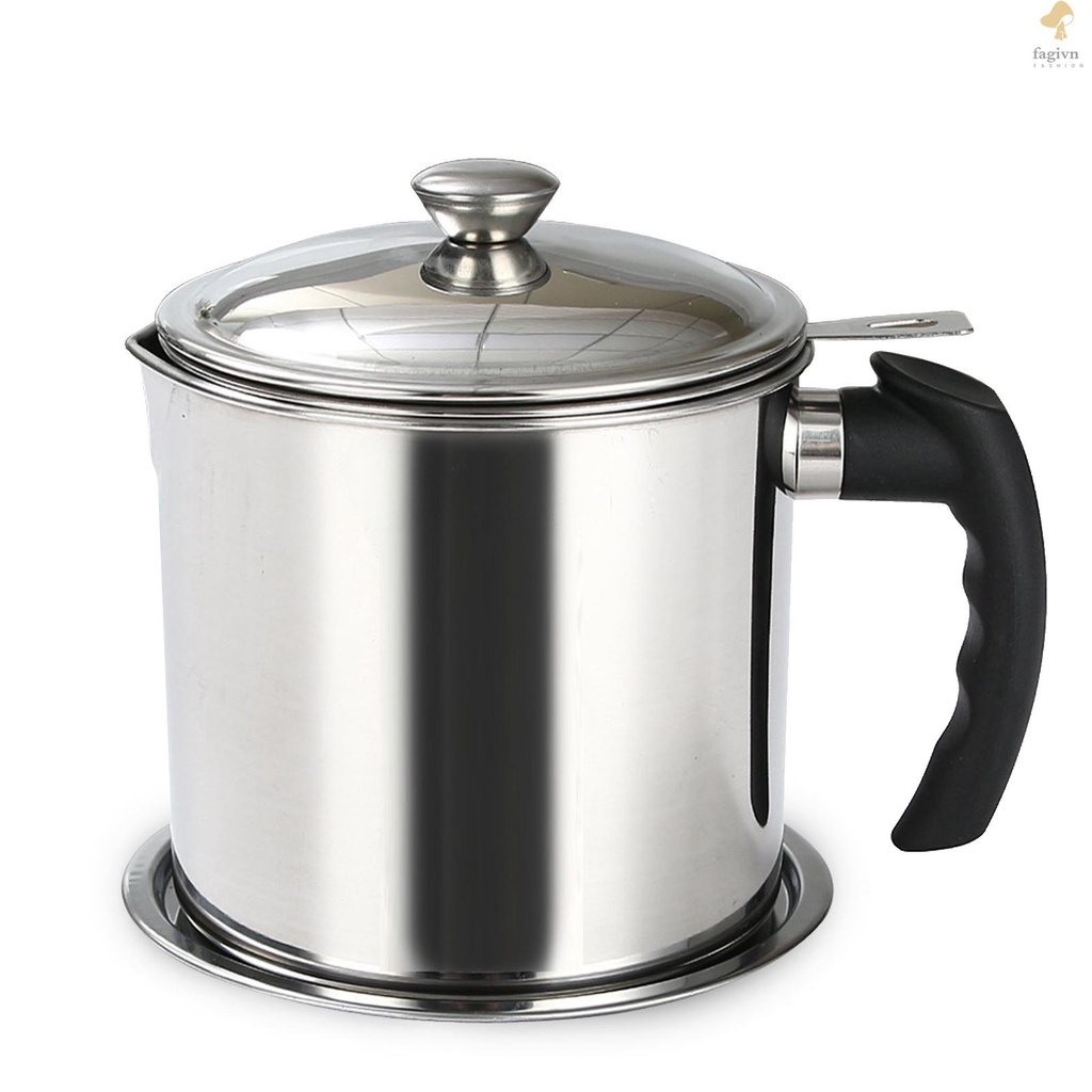 Oil Strainer Pot Stainless Steel Bacon Grease Can Oil Storage Can Container with Fine Mesh for Storing Frying Oil and Cooking Grease