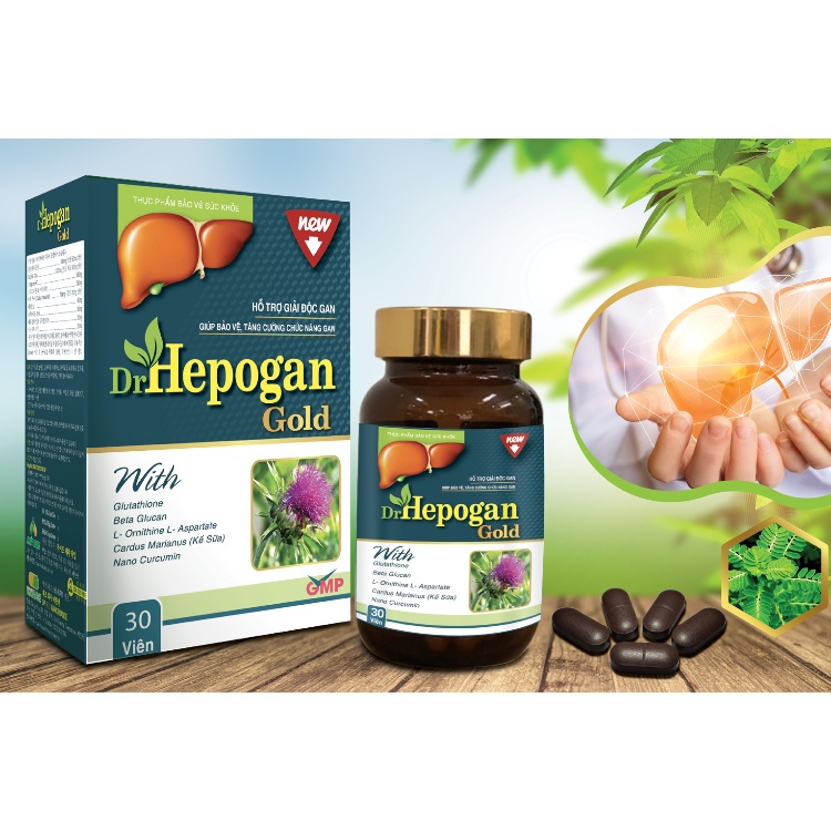 DRHEPOGAN GOLD - Hỗ trợ tăng cường chức năng gan, giải độc gan, bảo vệ tế bào gan, hạn chế tổn thương tế bào gan do rượu