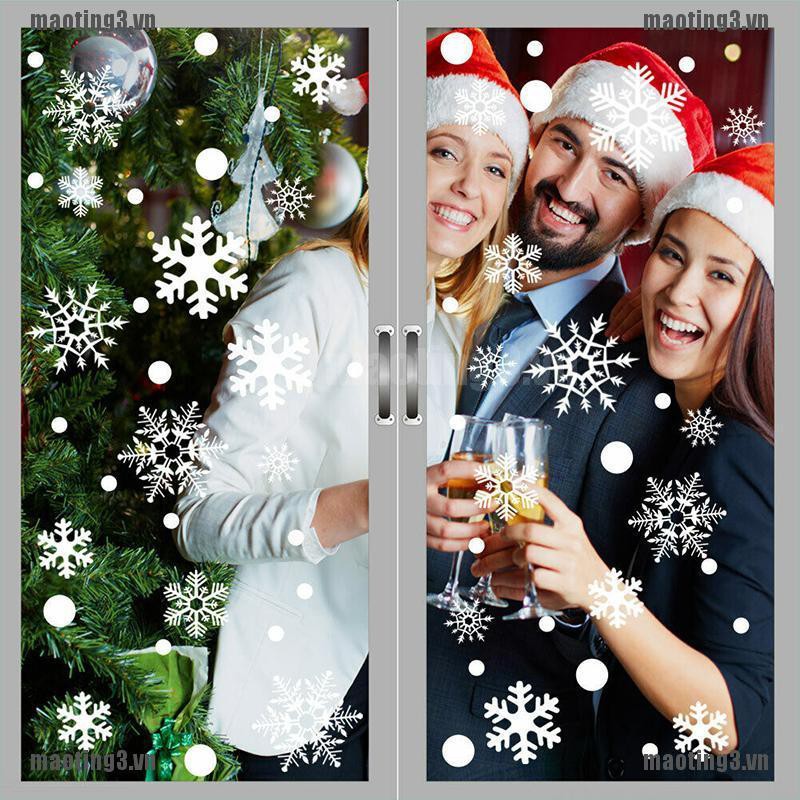 Bộ 37 miếng dán hình tuyết rơi lấp lánh trang trí cửa