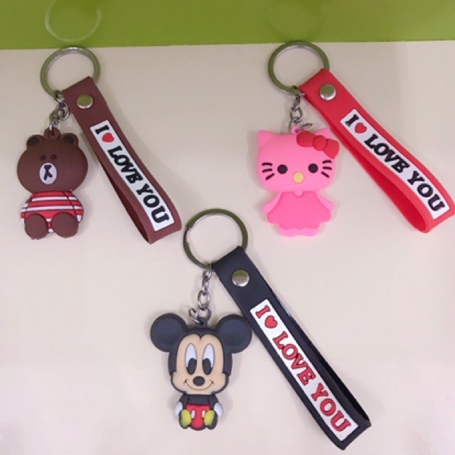 Móc khoá thú nhiều mẫu kèm dây chữ LOVE. - - Siêu dễ thương