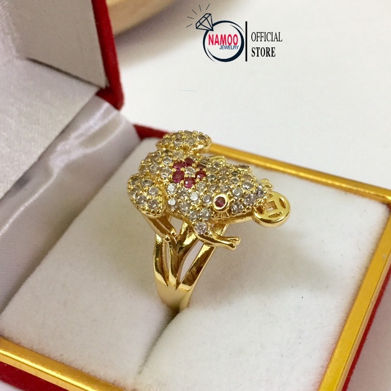 Set Dây chuyền nữ đính đá mặt tỳ hưu và nhẫn tỳ hưu cầu tài lộc V519 N519 Namoo Jewelry